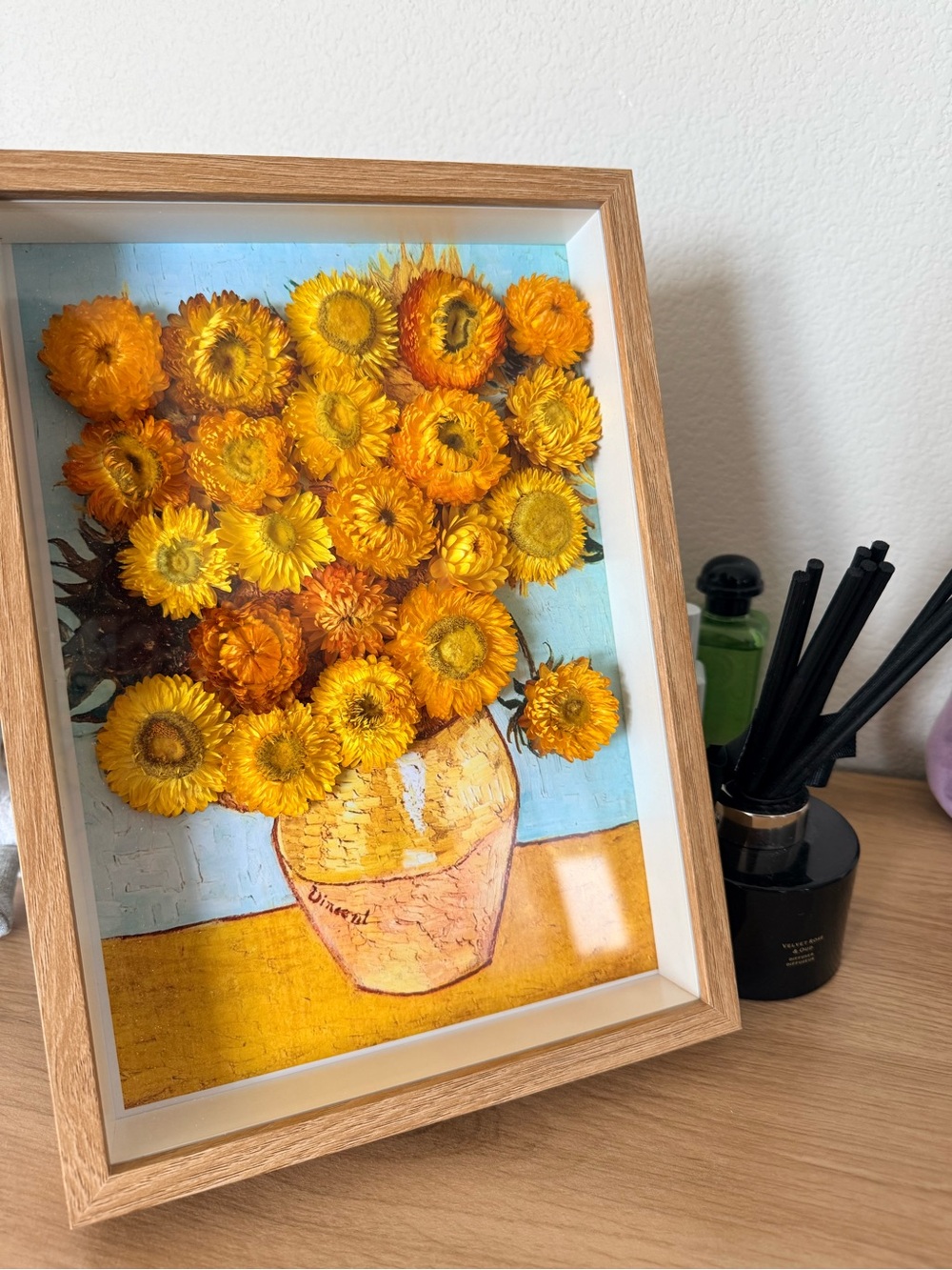 Framed Yellow Sunflower Bouquet Wall Art